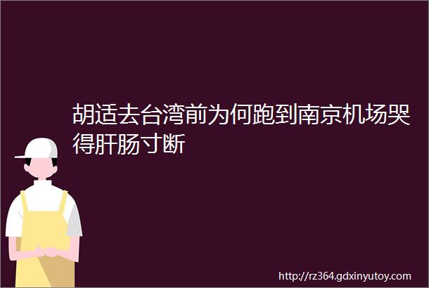 胡适去台湾前为何跑到南京机场哭得肝肠寸断